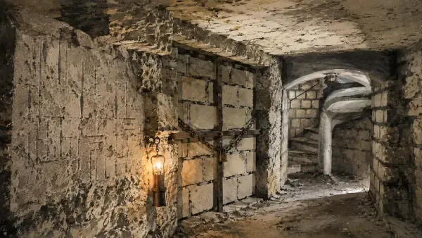 Illustration - galerie souterraine des Catacombes interdites