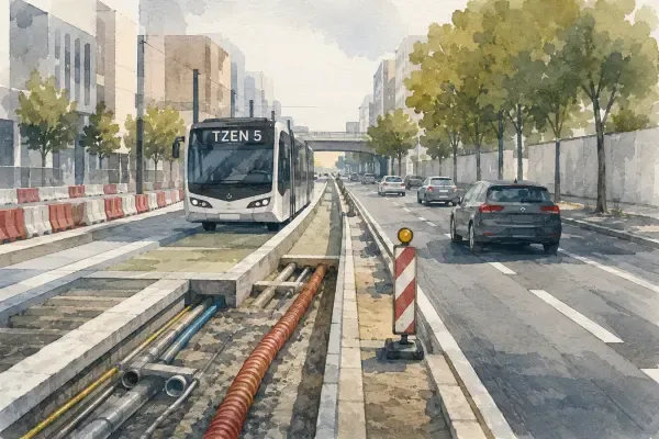 Travaux du TZen 5 à Vitry