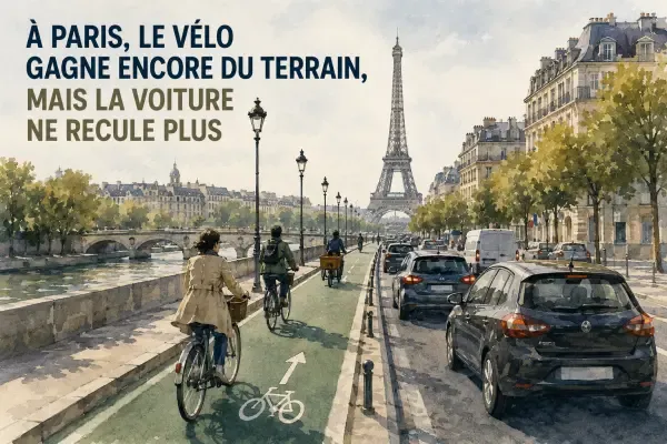 Illustration - vélos stationnés dans Paris