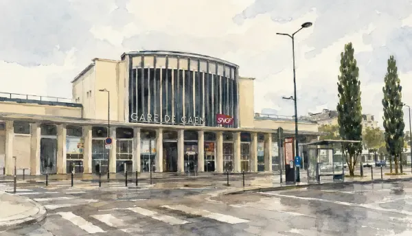 Illustration - Gare de Caen sous surveillance policière