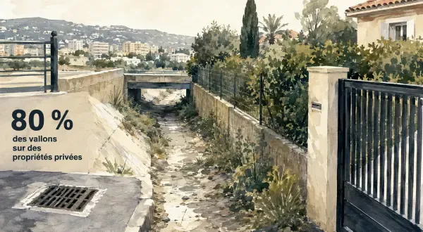 Illustration - Vallon cannois sous forte pluie