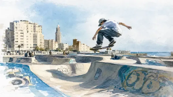 Illustration - riders sur le front de mer