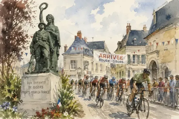 Illustration - peloton cycliste à Gisors