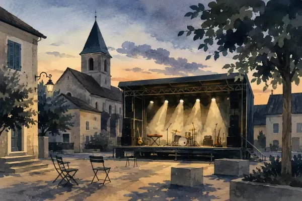Illustration - Concert itinérant dans un village