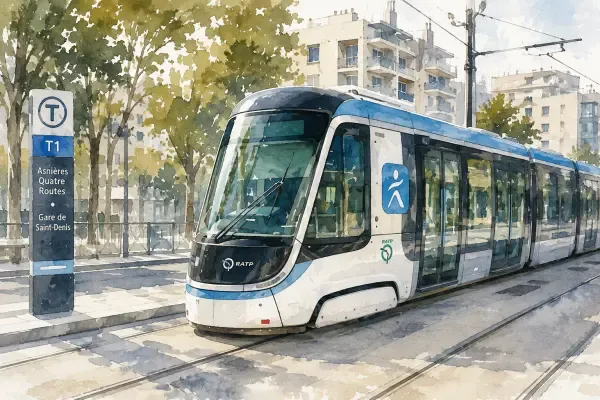 Illustration - Tramway T1 sur un pont