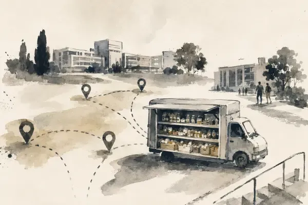 Illustration - épicerie étudiante mobile