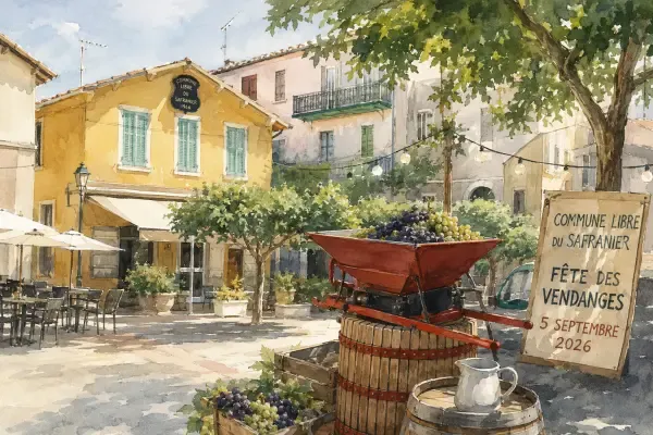 Illustration - Vendanges au Safranier