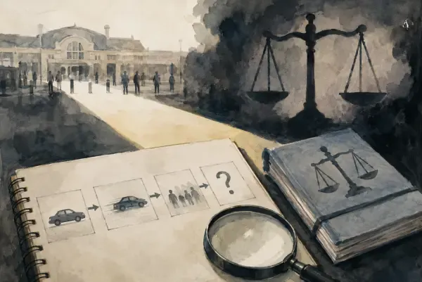Illustration - Gare de Caen et justice