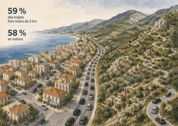 Illustration - Mobilités entre littoral et Haut-Pays