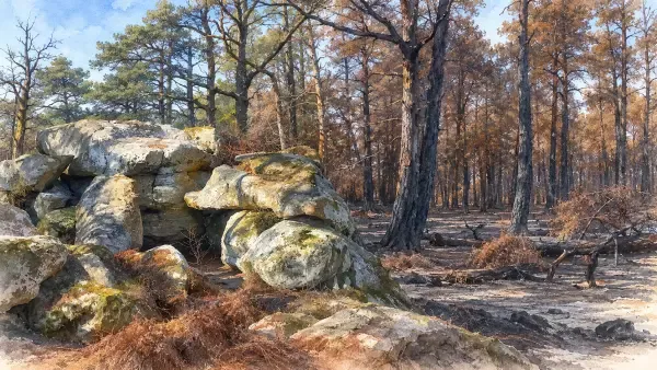 Illustration - Forêt de Fontainebleau après l’incendie