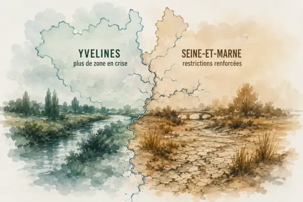 Illustration - Carte des restrictions de sécheresse