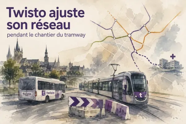 Illustration - Bus Twisto dans les rues de Caen