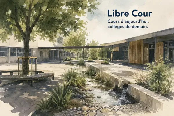 Illustration d’une cour de collège