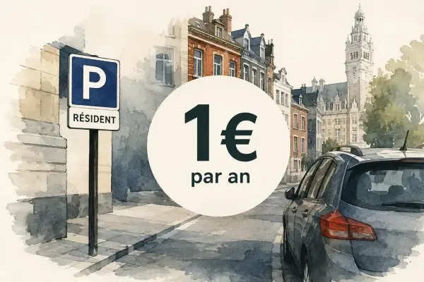 Illustration du stationnement résident à Lille