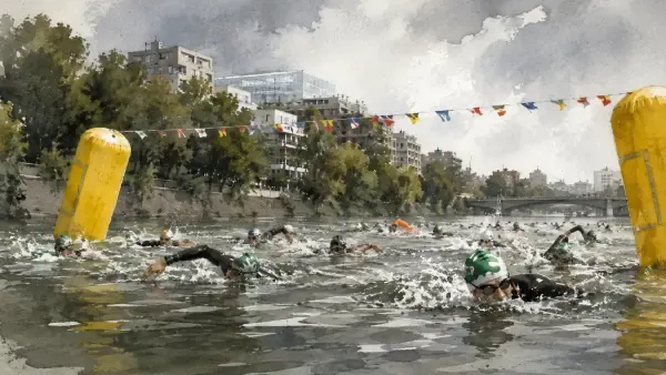 Nageurs dans la Seine à L’Île-Saint-Denis
