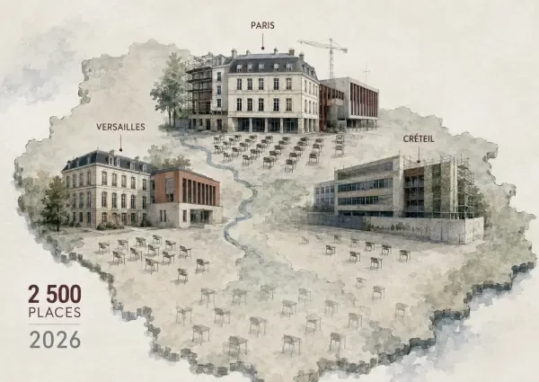 Illustration - Lycée francilien en travaux à la rentrée