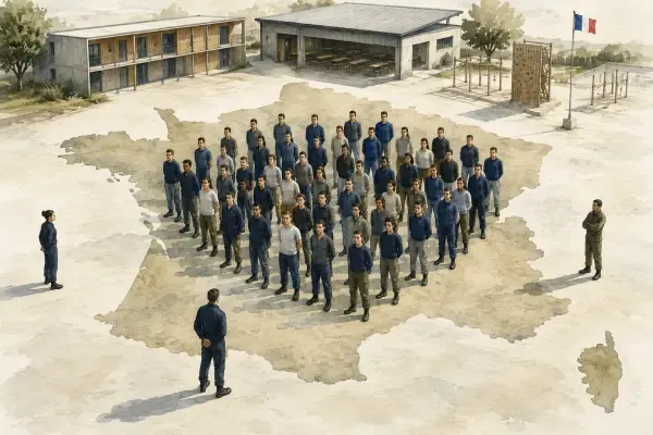 Volontaires en formation militaire