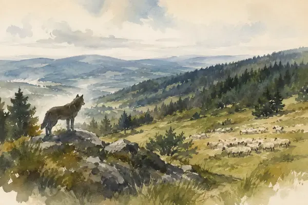 Illustration - loups dans le Pilat