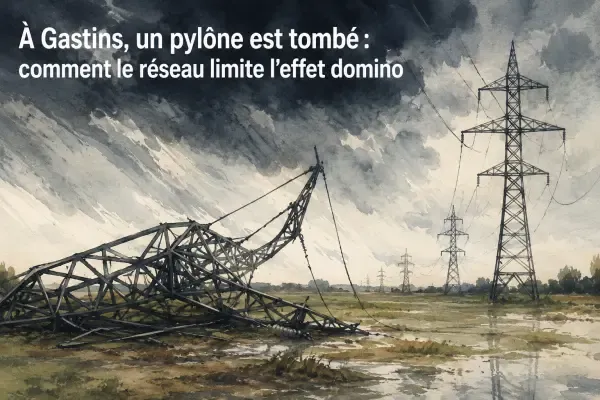 Illustration - pylône électrique après l’orage