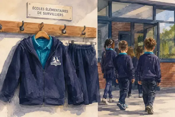 Illustration - Écoliers en tenue unique à Survilliers