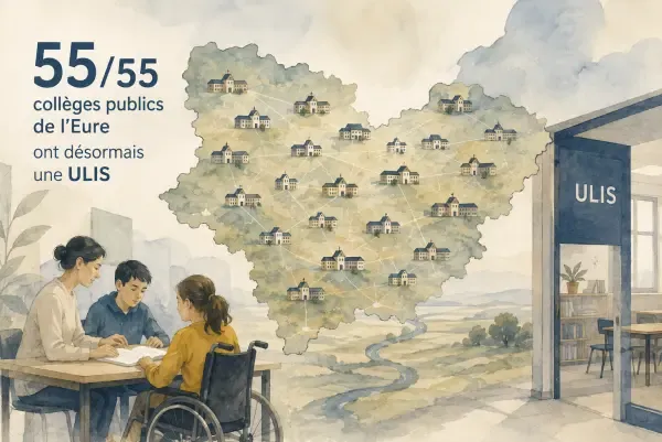 Illustration d’un collège inclusif