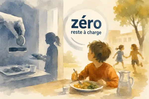 Illustration d'une cantine scolaire à Villeurbanne