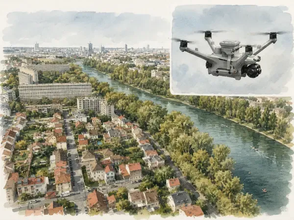 Illustration - Drone survolant la Marne