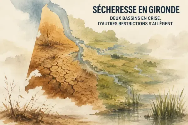 Illustration - Carte de sécheresse en Gironde