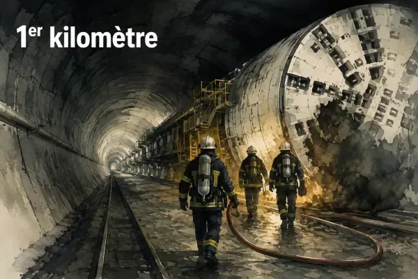 Exercice de secours autour du tunnelier Yandé
