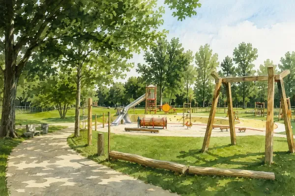 Illustration - parc rénové à Trappes