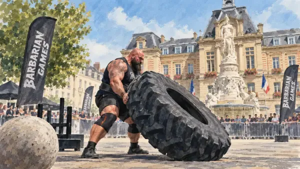 Illustration - strongman au centre d’Évreux