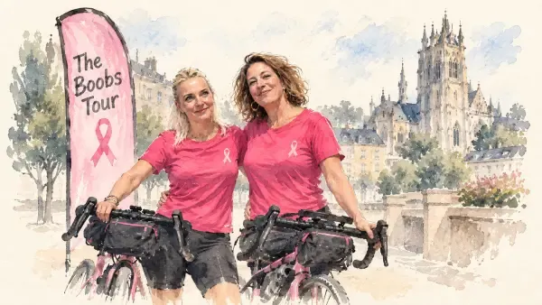 Deux cyclistes au départ d’Évreux