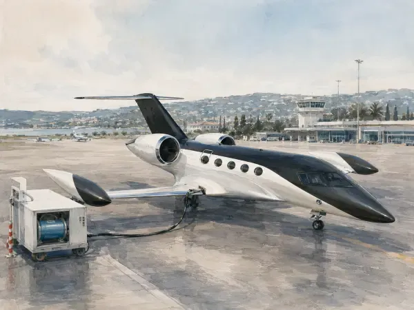 Illustration - avion à hydrogène à Cannes