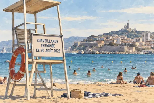 Illustration - Plage marseillaise hors surveillance estivale