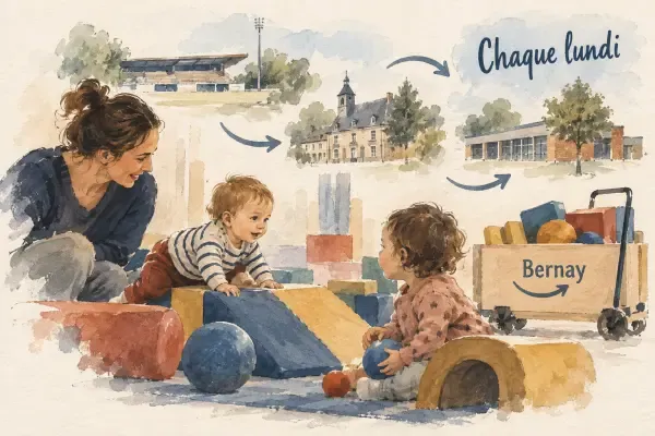 Enfants dans un espace de motricité