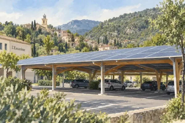 Ombrières solaires à L’Escarène