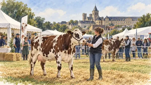 Illustration - Vache normande sur le ring caennais