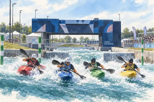 Illustration - Kayaks sur le bassin de Vaires