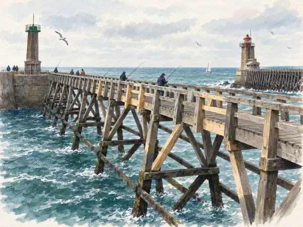 Illustration - Estacades du port de Fécamp