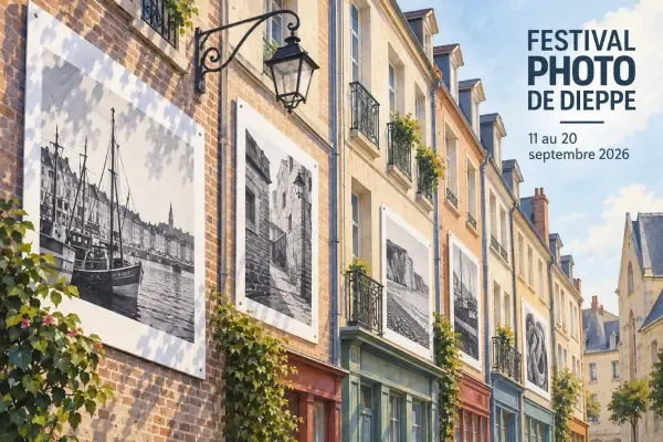 Photographies exposées dans les rues de Dieppe