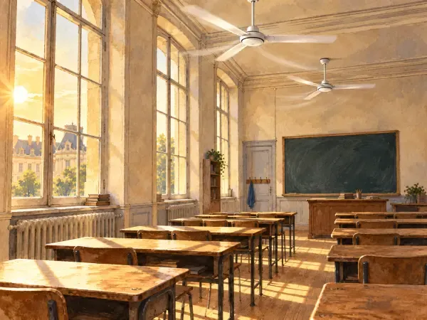 Illustration - École adaptée aux fortes chaleurs