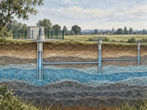Illustration d’un forage d’eau potable