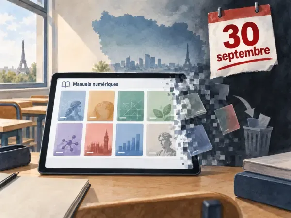 Écran de manuel scolaire numérique