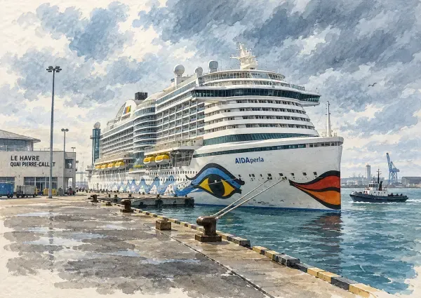 Illustration - AIDAperla au quai