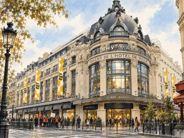 Façade du BHV et poignées design