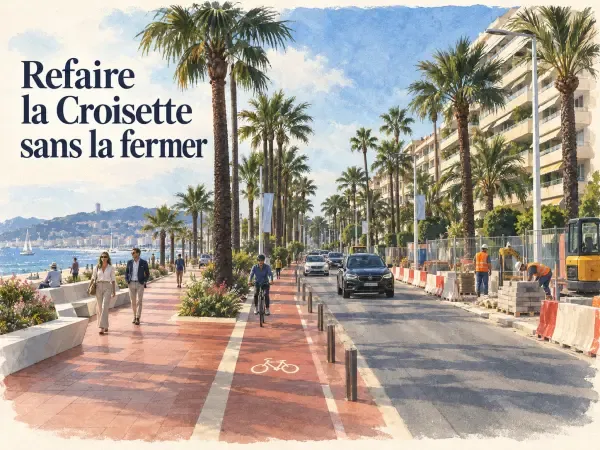 Illustration de la Croisette en travaux