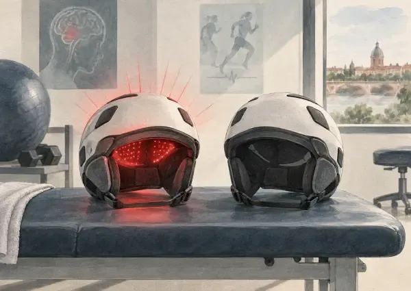 Casque lumineux pour commotions sportives