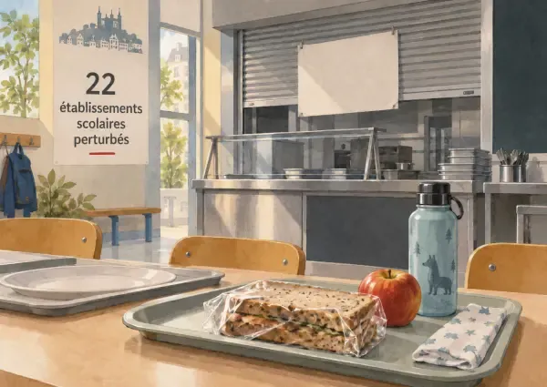 Cantine scolaire lyonnaise un jour de grève