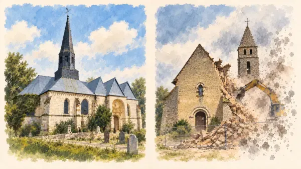 Illustration de bâtiments patrimoniaux menacés