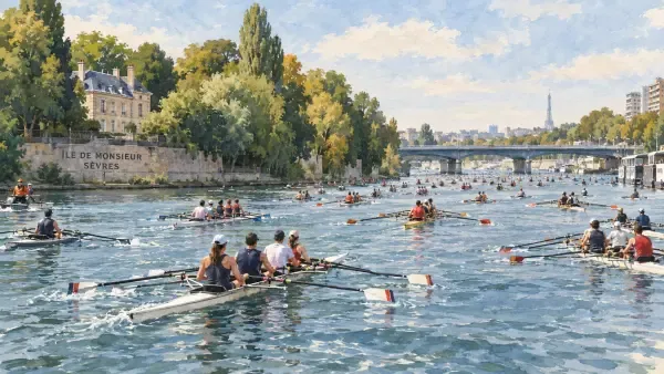 Rameurs sur la Seine à Sèvres